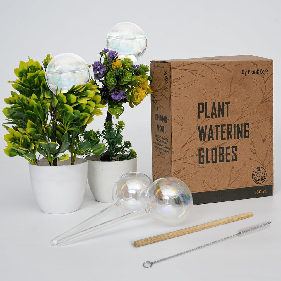 PlanKKers iridescent globe large in a pot demonstrating vacation hydration