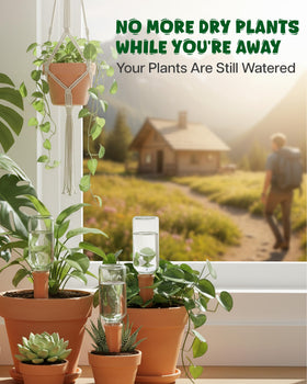 PlanKKers outdoor garden spike setup blending with garden aesthetics and moisture delivery