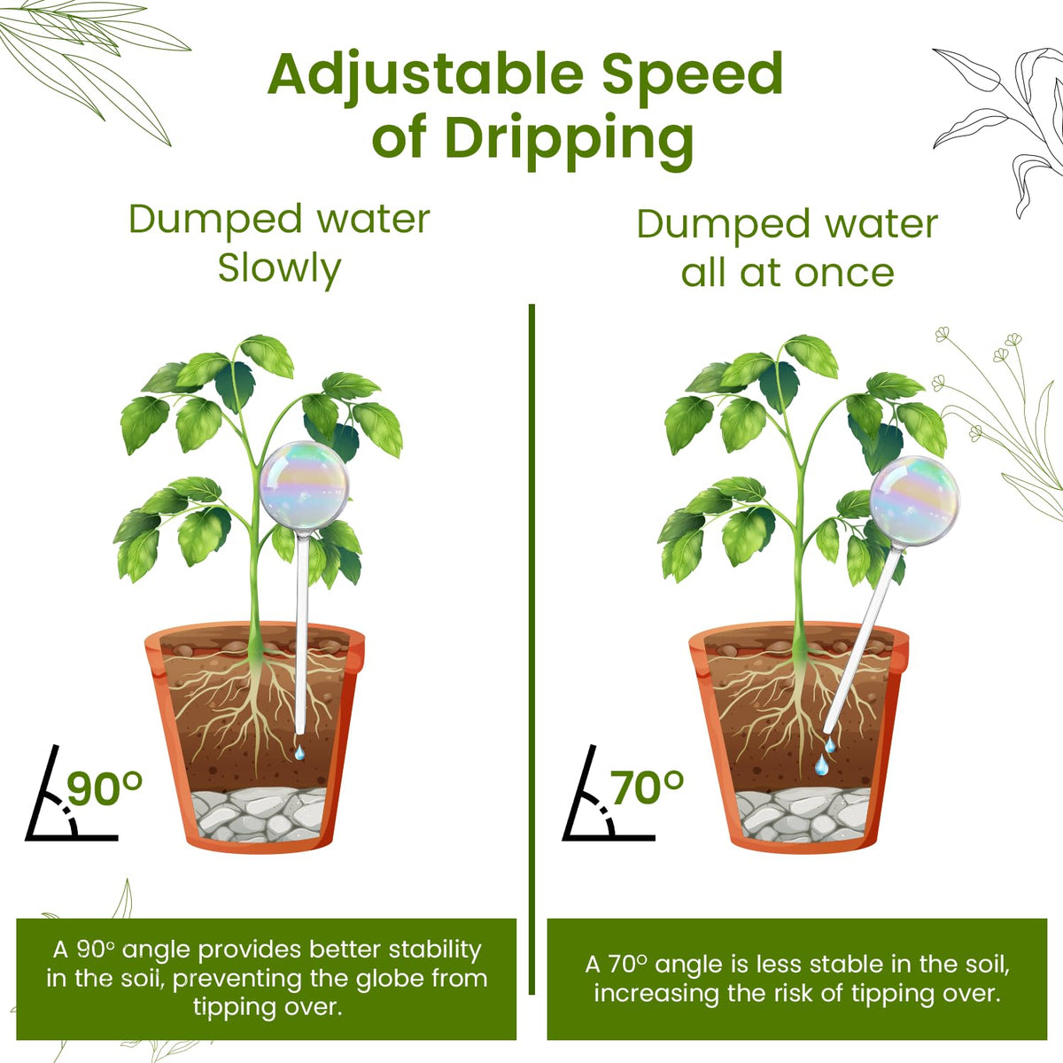 PlanKKers vacation-proof hydration globe keeps plants lush during trips.