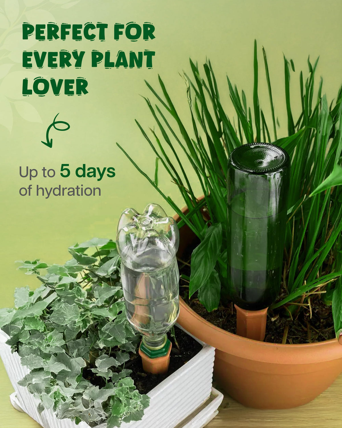 PlanKKers vacation watering device keeping potted plants hydrated while traveling