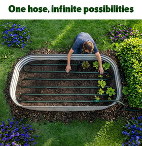 Plant & Plot flat-soaker-hose 25ft durable with a three-year warranty.
