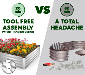 Plant & Plot tool-free assembly enables quick setup of the garden bed