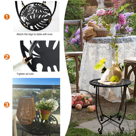 Plant Castle easy-assembly outdoor table simplifies setup.