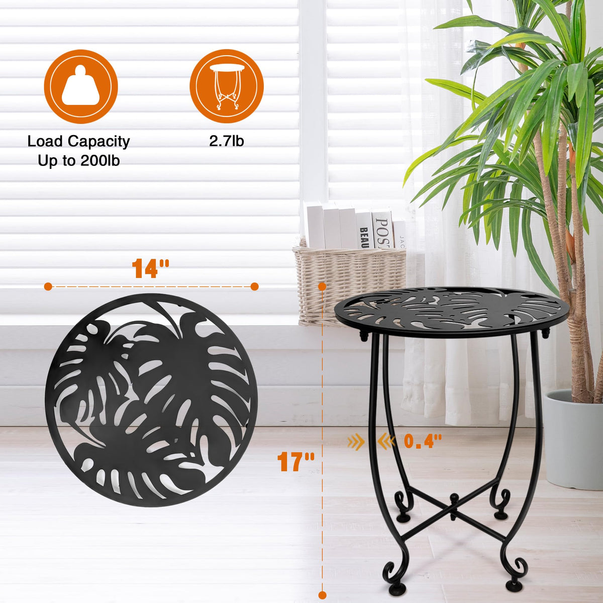 Plant Castle monstera-pattern top adds stylish focal point for outdoors.
