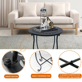 Plant Castle round side table easy-assembly with simple screw-fastened design.