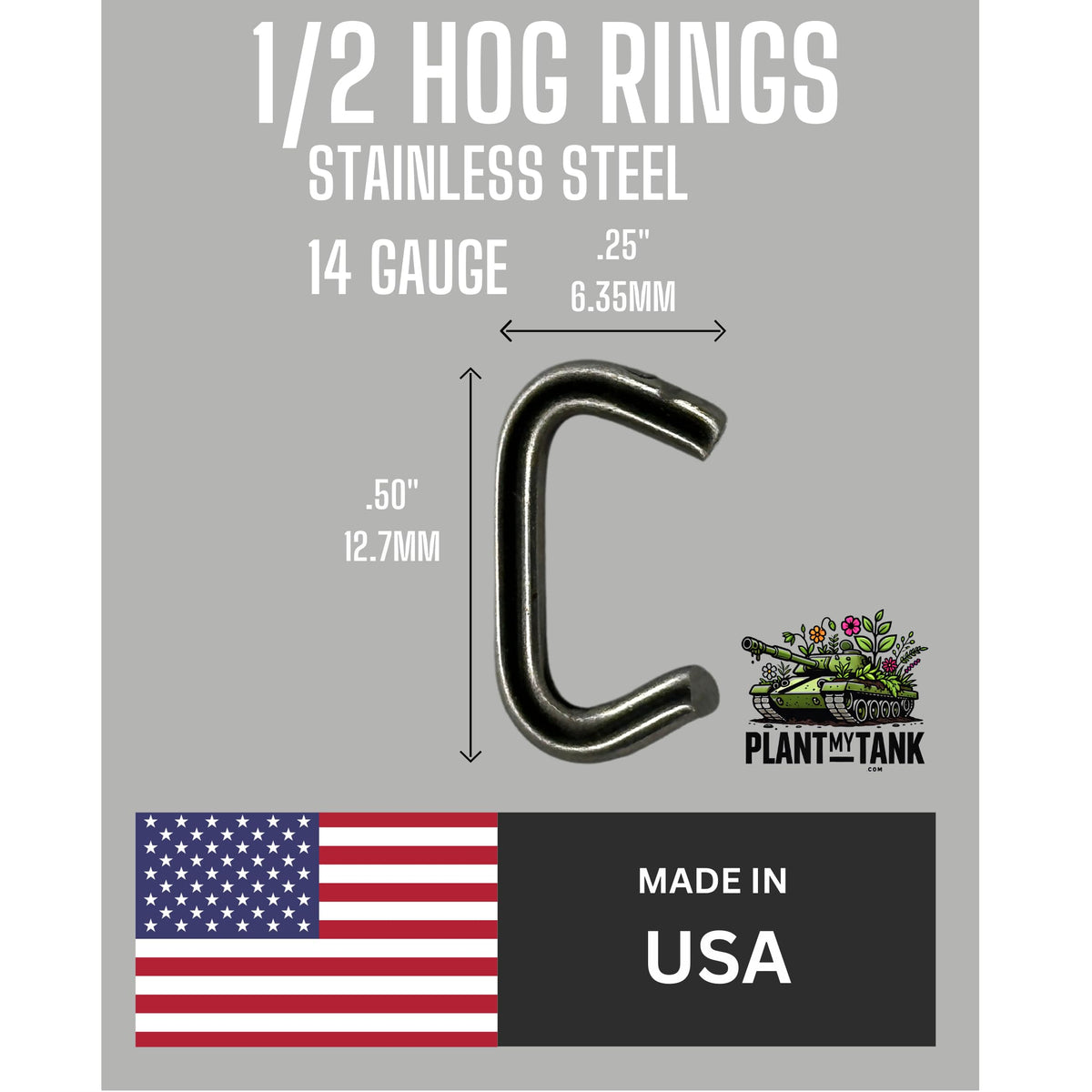 Plant My Tank hog rings for crab pots enable sturdy trap assembly.