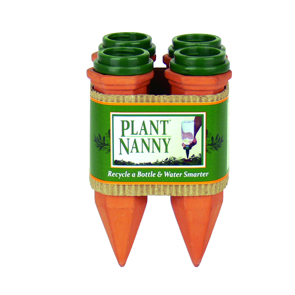 Plant Nanny Recycle a Bottle stake set with adapter maintains steady moisture for potted plants