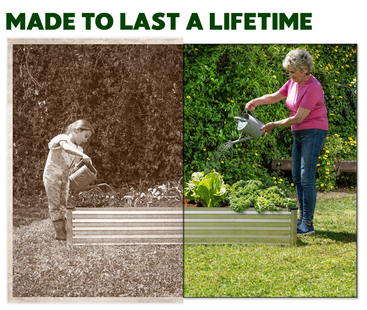 Plant & Plot top-view of the 6x3x1 ft galvanized bed suitable for vegetables and flowers