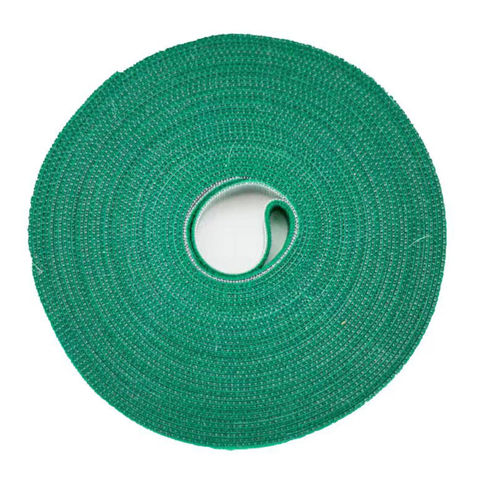 Plantactic Garden Tie green tape for plant support and cable organization.