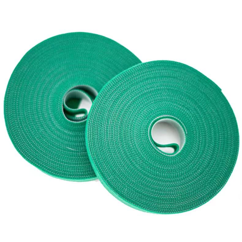 Plantactic Garden Tie green tape rolls for plant support and cable organization.