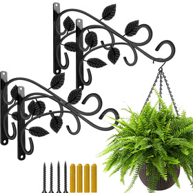 Plant Castle 4-pack metal hanging hooks support plants and decor outdoors