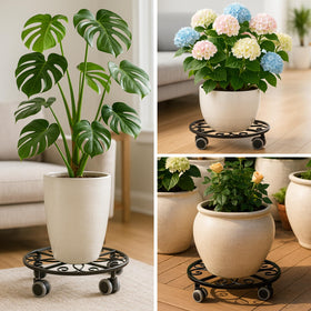 Planterhoma 360-degree wheels with locks demonstrate secure positioning