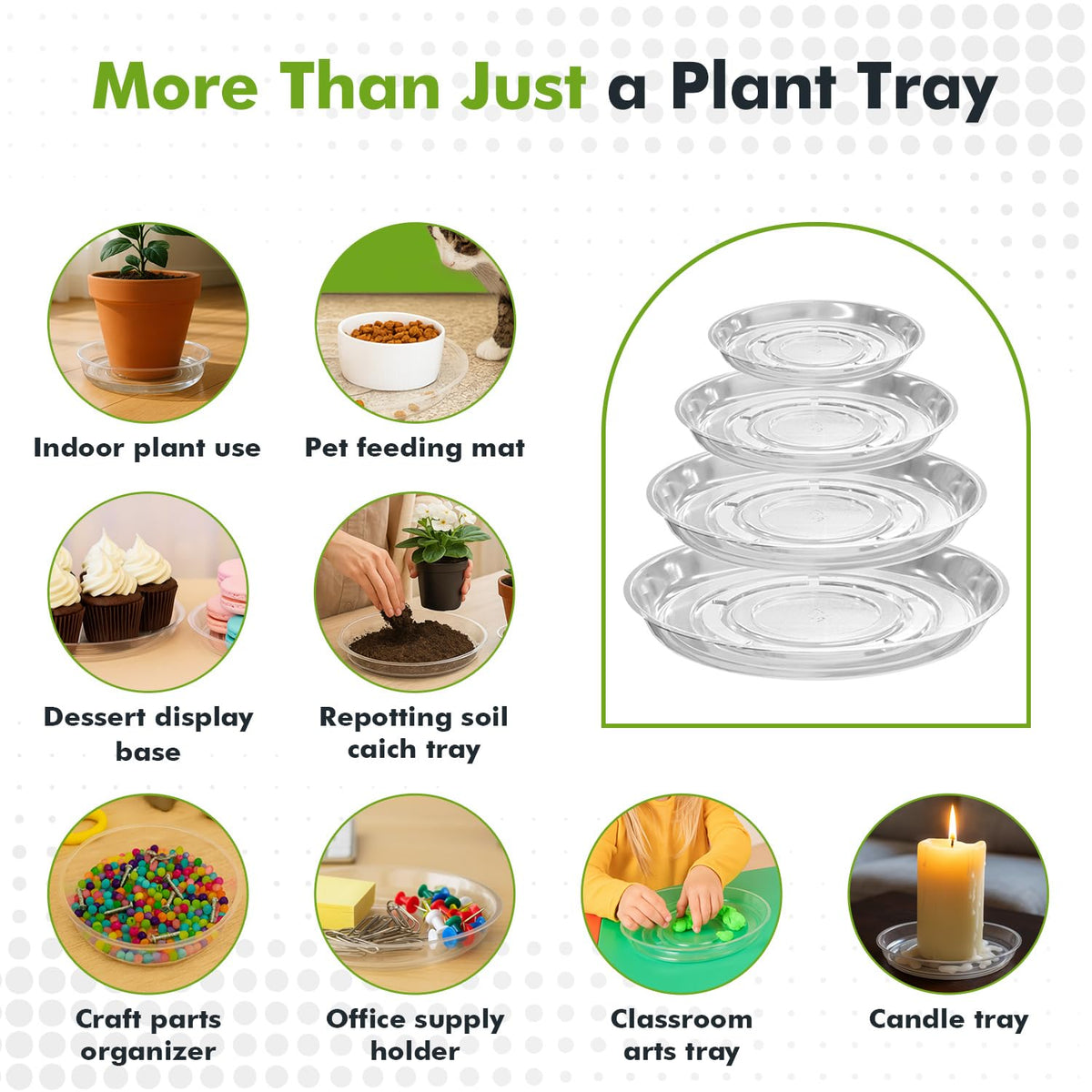 Planterhoma 4-inch saucer with decorative pebbles and styling options