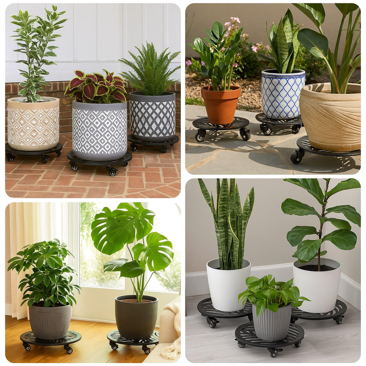 Planterhoma anti-rust iron frame supports large pots with stability.