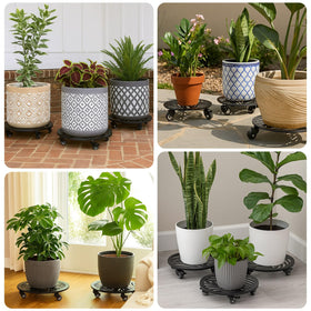 Planterhoma anti-rust iron frame supports large pots with stability.