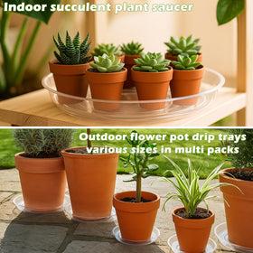 Planterhoma BPA-free clear saucer keeps moisture visible and pots clean.