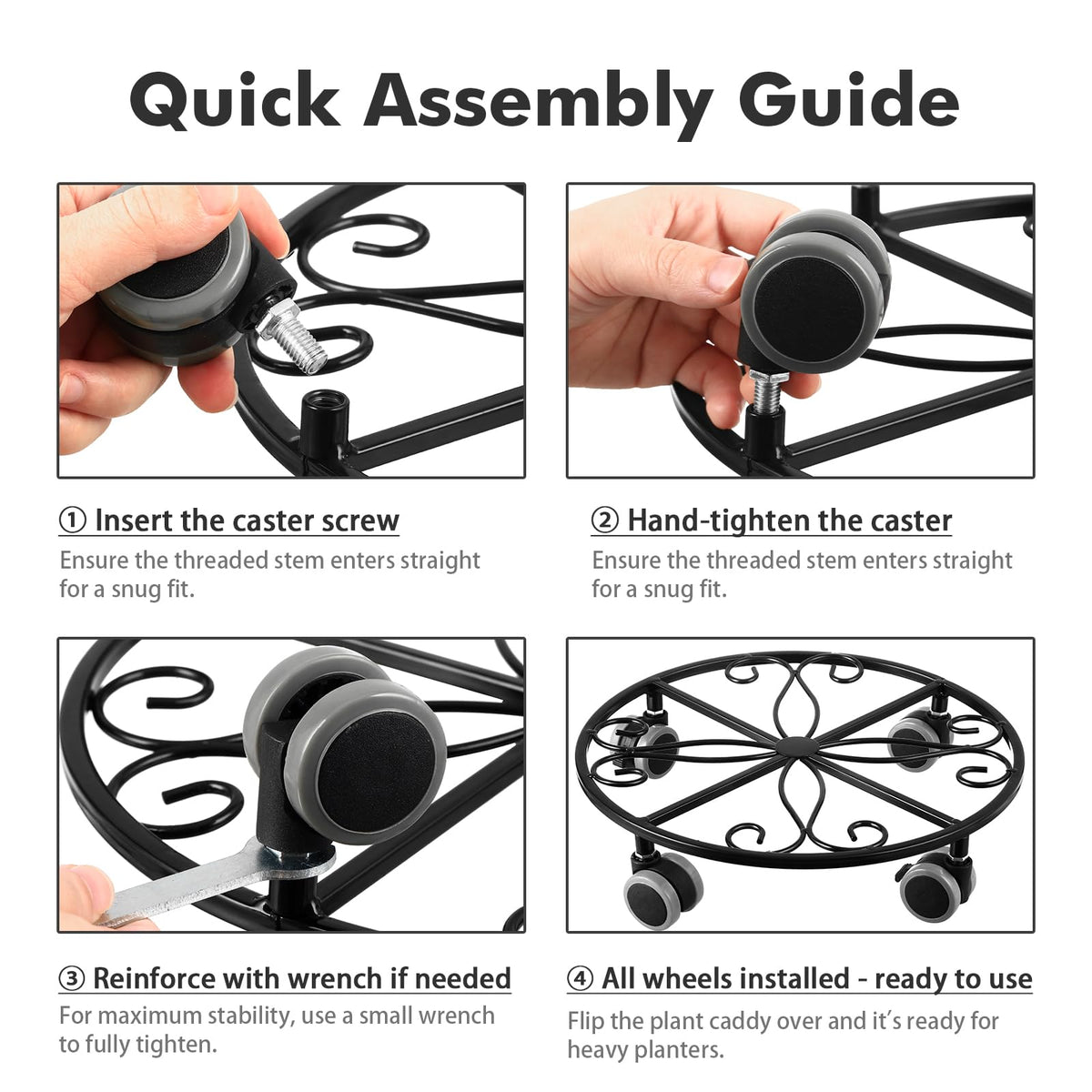 Planterhoma easy-move-wheels mounted on floor highlighting ergonomic relocation