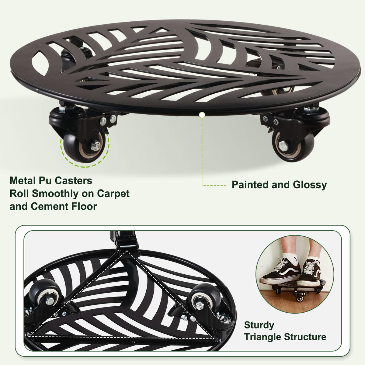 Planterhoma floor friendly design protects wood floors during movement.