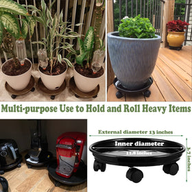 Planterhoma floor-friendly rolling stand moves pots across wooden floors