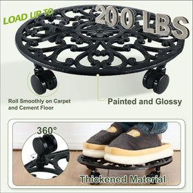Planterhoma four-wheel stand delivers stable mobility for indoor plants on any surface.