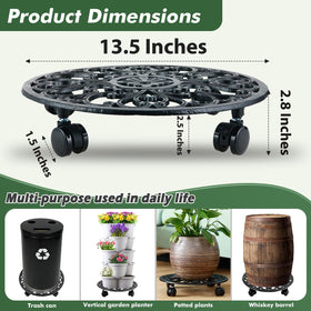 Planterhoma heavy-duty cast-iron base supports tall pots without damaging floors.
