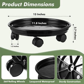 Planterhoma heavy-duty plastic dolly supports up to 120 lbs