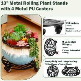 Planterhoma heavy-duty wheeled caddy shown with versatile indoor use.