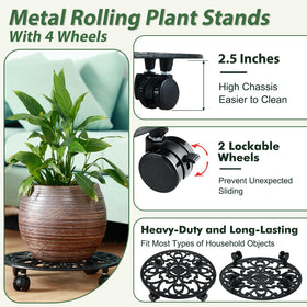 Planterhoma rolling stand on smooth floors enables effortless repositioning of large plants.