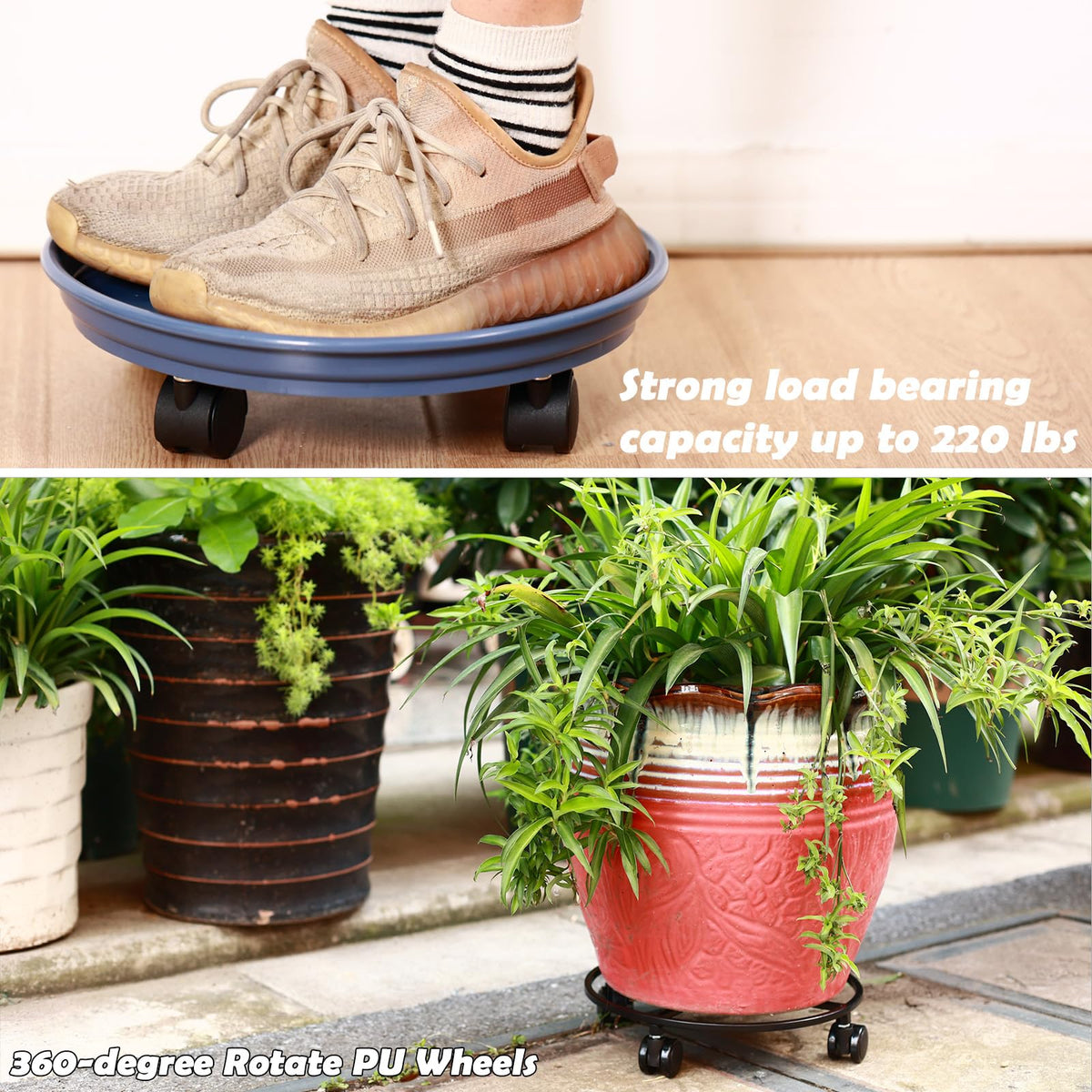 Planterhoma lockable wheels keep pots stable during watering