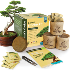 Planters' Choice Bonsai Starter Kit box showing contents for easy gifting