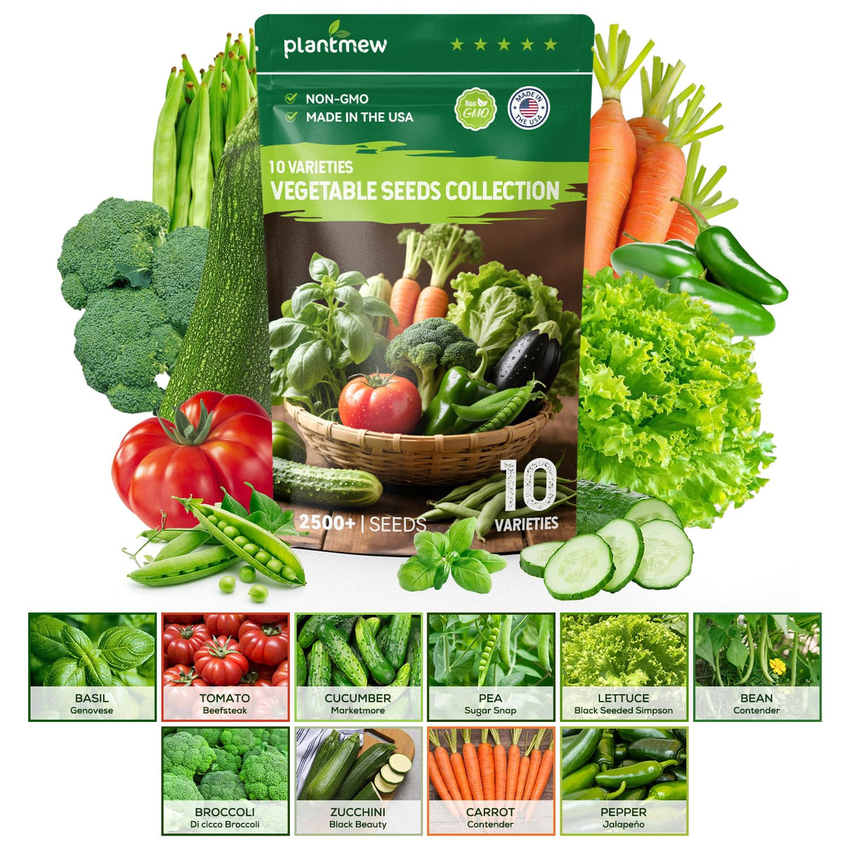 PlantMEW 10-seed-pack front view for home garden inspiration