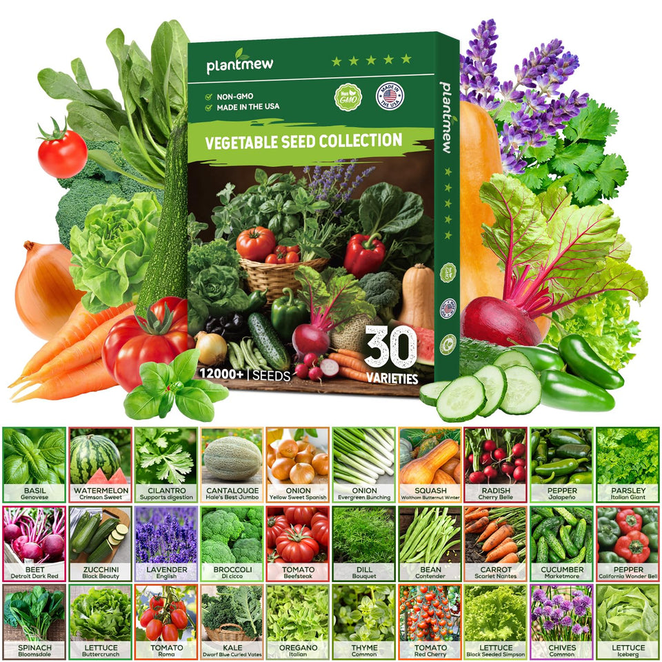 PlantMew 30 heirloom tomato image shows ripe beefsteak tomatoes for fresh harvest.