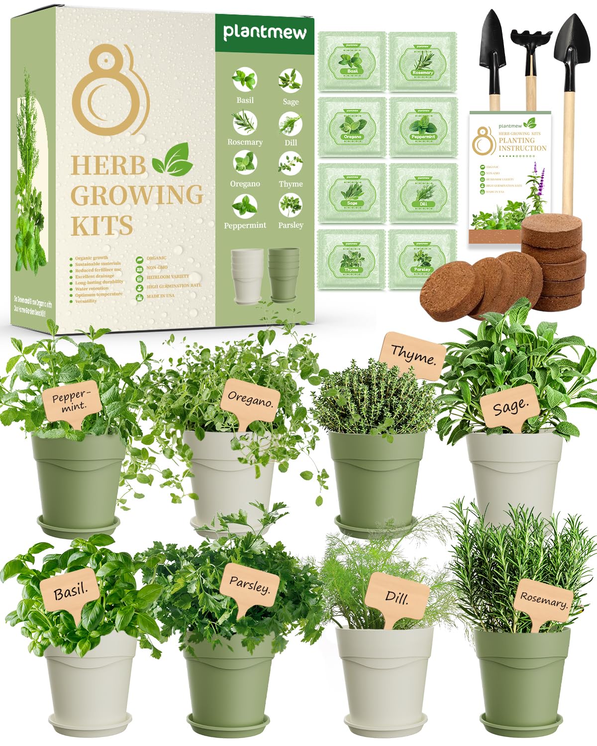 PLANTMEW 8 Herb Kit packaging shown as a gift-ready box for easy gifting.