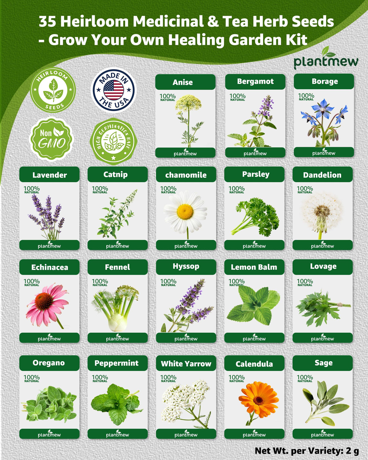 PLANTMEW borage seeds packet for pollinators and edible leaves