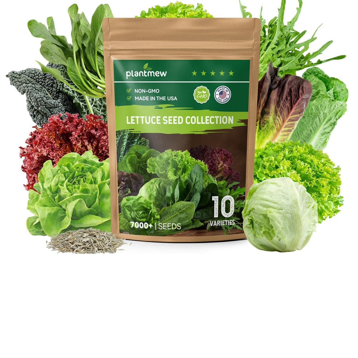 PLANTMEW heirloom lettuce collection pack for home gardens and hydroponics