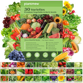 PLANTMEW Seed Vault collection: diverse heirloom seeds for abundant harvest potential.