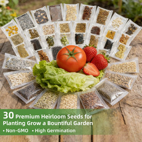 PLANTMEW Seed Vault packaging close-up: moisture-proof bags preserve purity and germination.