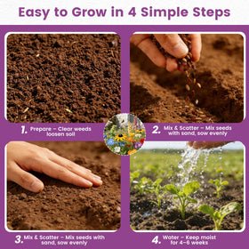 PLANTMEW throw-and-grow method makes planting simple.