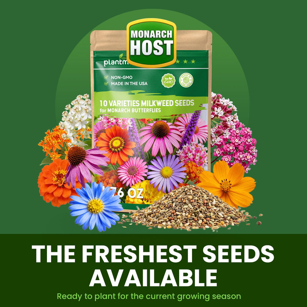 PLANTMEW wildflower meadow seed mix showcases vibrant long-season blooms