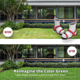 Plantnomics lawn aerator shoes instruction manual visible for easy setup