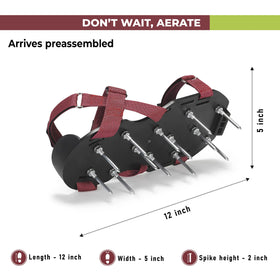 Plantnomics maroon lawn aerator shoes on-foot showcase stylish, practical gardening footwear