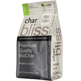 plantonix Char Bliss 1qt bottle enhances soil health and moisture retention