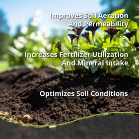 plantonix Char Bliss in garden bed for improved soil structure