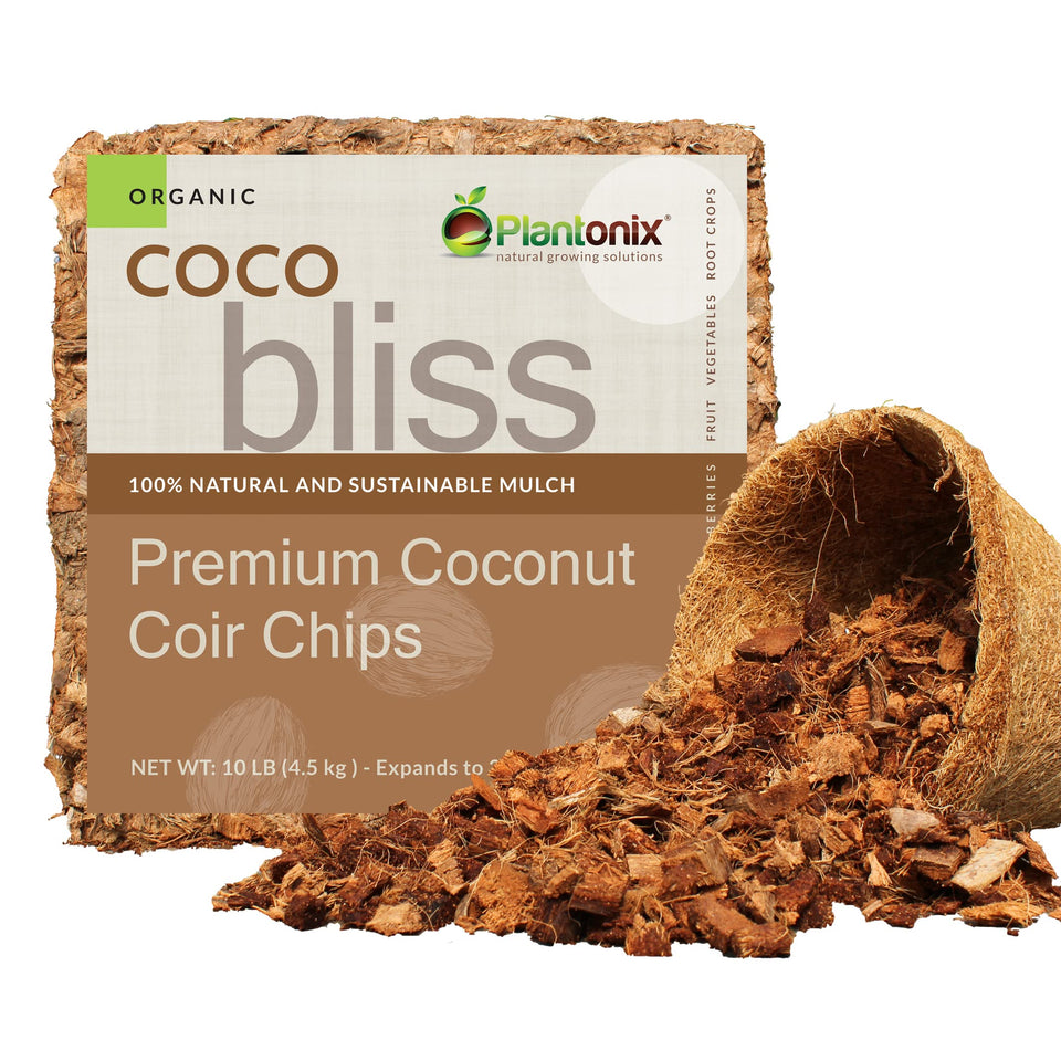 Plantonix Coco Chips brick ready to mix for moisture-retentive potting soil.