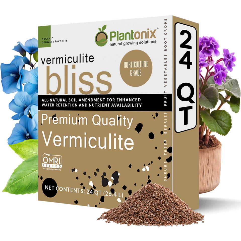 plantonix vermiculite bliss bag closeup shows coarse granules for moisture retention