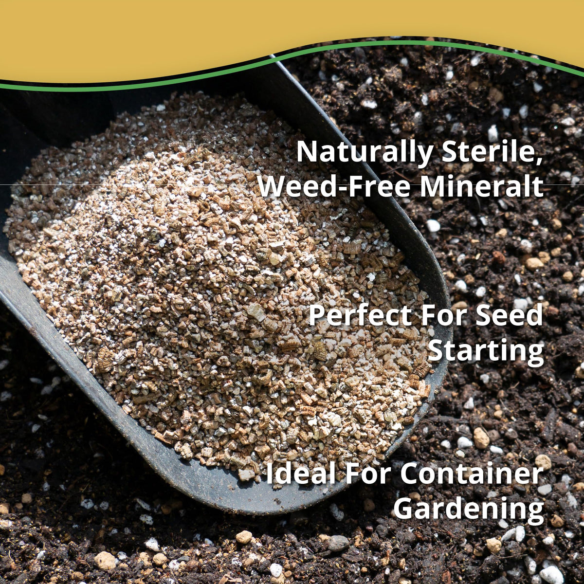 Indoor and outdoor plant use with coarse vermiculite for soil conditioning