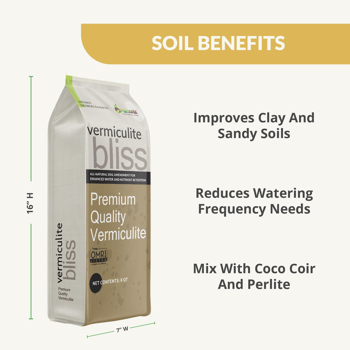 Vermiculite Bliss blended into potting soil improving moisture and aeration