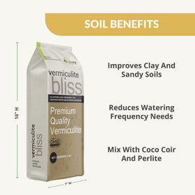 Vermiculite Bliss blended into potting soil improving moisture and aeration