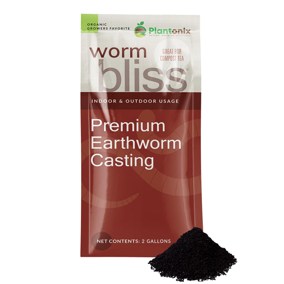 Plantonix Worm Bliss 2-Gallon bag enriches soil with organic nutrients
