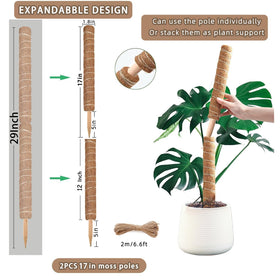 Bonus jute rope included with PLANTPOLEX moss poles for securing vines